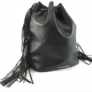 🔸NTW🔸 VS Black Fringed Drawstring backpack/bag